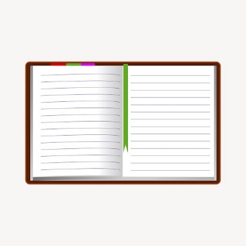 Open diary clip art color | Free Photo - rawpixel