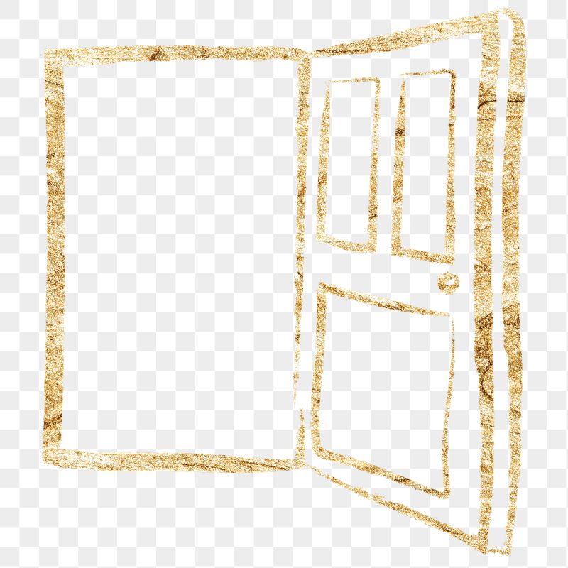 Open door png sticker, gold | Free PNG Illustration - rawpixel