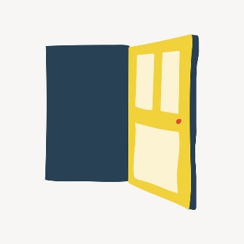Open door sticker, cute doodle | Free PSD Illustration - rawpixel