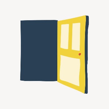 Open door sticker, cute doodle | Free Vector Illustration - rawpixel