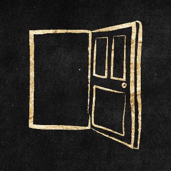 Open door sticker, gold aesthetic | Free PSD Illustration - rawpixel