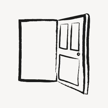 Open door sticker, home interior | Free PSD Illustration - rawpixel