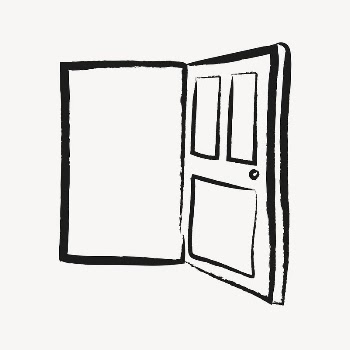 Open door sticker, home interior | Free Vector Illustration - rawpixel