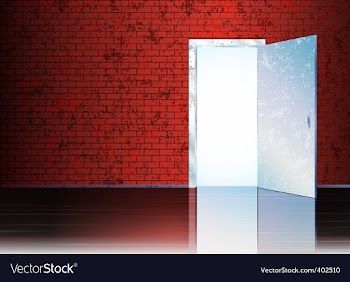 Open door vector image