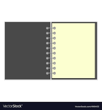 Open empty notebook with grey cover vector image