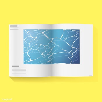 Open magazine book with water in the middle p.. | Free stock vector - 390736