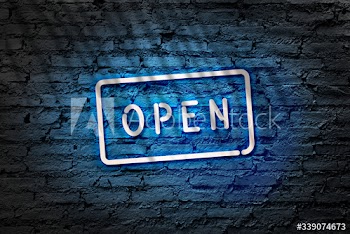 Open neon sign