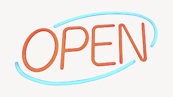 Open neon sign, isolated image | Free PSD - rawpixel
