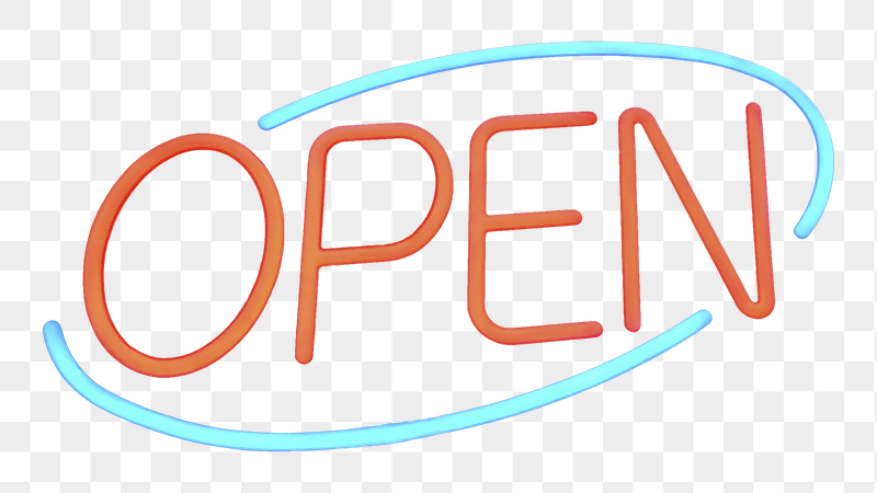 Open neon sign png sticker, | Free PNG - rawpixel