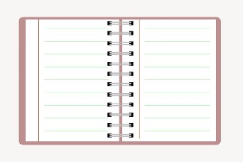 Open notebook clipart, illustration vector. | Free Vector - rawpixel
