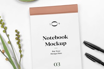 Open Notebook Mockup 1 9 notebook mockup put your design here 03 