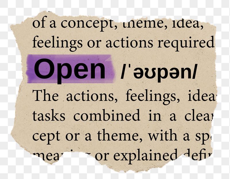 Open png word sticker, torn | Free PNG - rawpixel