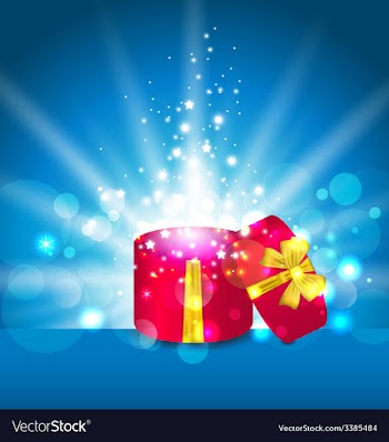  					Open round gift box for your holiday vector image														