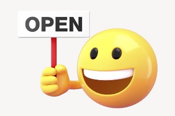 Open sign mockup, 3D emoji | Free PSD Mockup - rawpixel