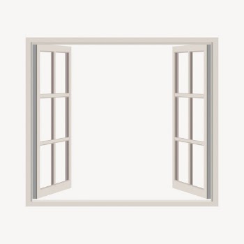 Open windows clipart, architecture illustration. | Free Photo - rawpixel