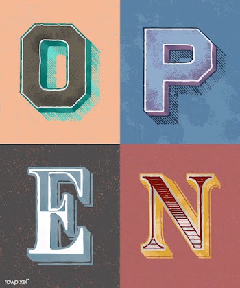 Open word vintage typography style | Free stock vector - 474709
