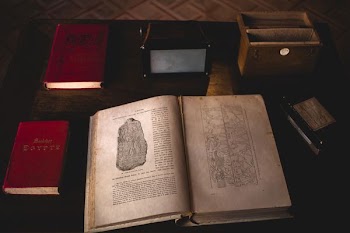 opened book on desk