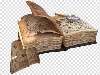 Opened book with magnifying glass, Book Magnifying glass, Vintage books transparent background PNG clipart