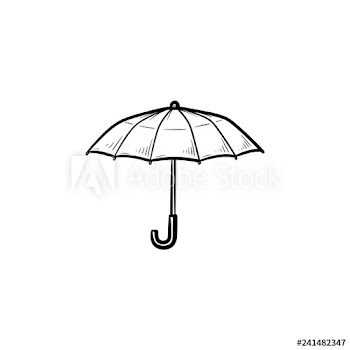 Opened umbrella hand drawn outline doodle icon