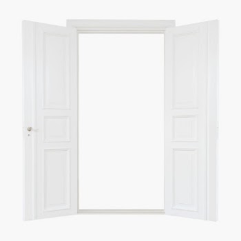 Opened white double doors, home | Free PSD - rawpixel