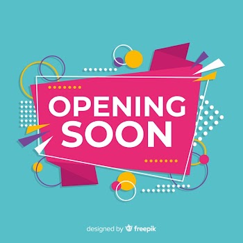 Opening soon background in flat style Free Vector