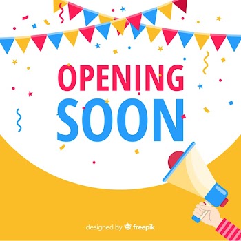 Opening soon background in flat style Free Vector