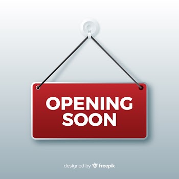 Opening soon background in realistic style Free Vector