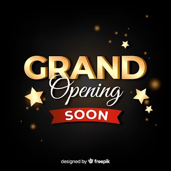 Opening soon background in realistic style Free Vector