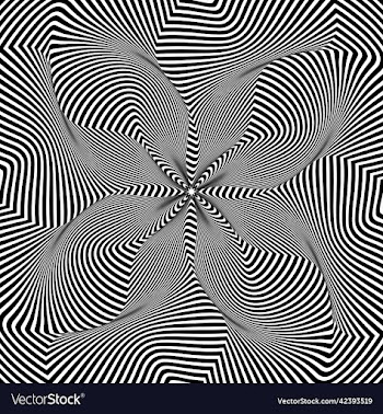 optical art circular pattern of warped black