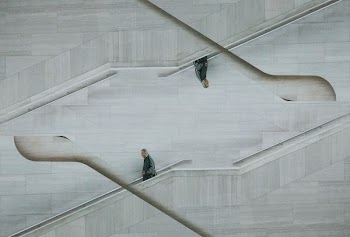 Optical Illusion Photo of Man on Stairs