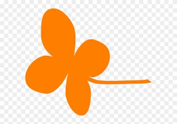 Orange 4 Leaf Clip Art - 4 Leaf Clover Orange