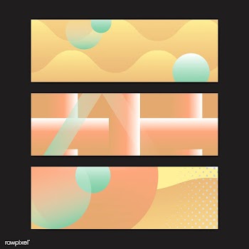Orange abstract banner set | Free stock vector - 581658