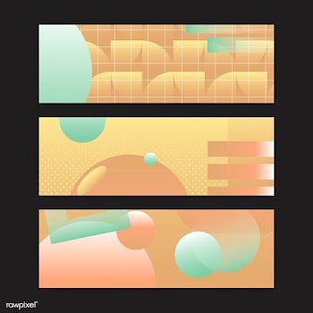 Orange abstract banner set | Free stock vector - 581676