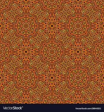 Orange abstract bohemian gravel oriental pattern vector image