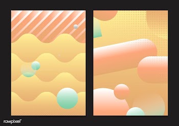 Orange abstract poster set | Free stock vector - 581675