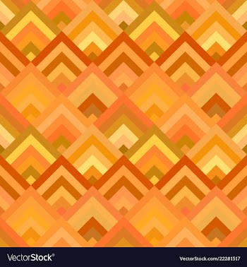 Orange abstract repeating diagonal shape mosaic vector image