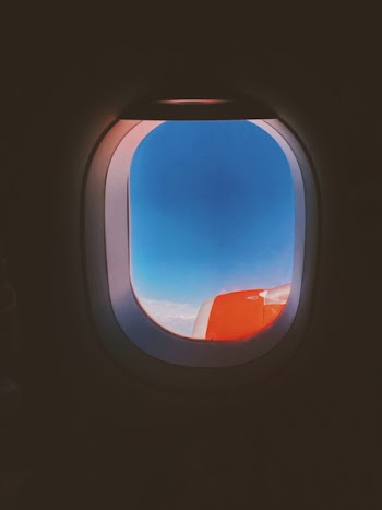 Orange Airplane Wing