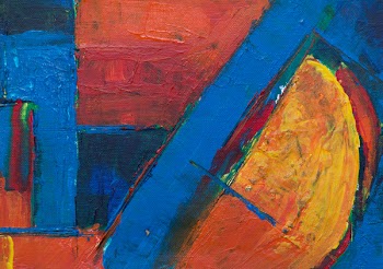 Orange and Blue Abstract Painting