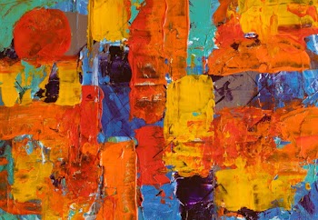 Orange and Blue Abstract Painting
