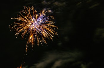 Orange and Blue Fireworks