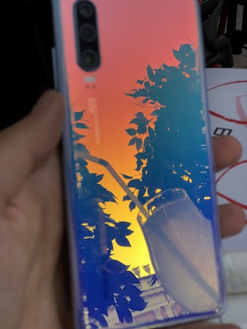 Orange and Blue Floral Smartphone