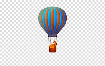 Orange and blue hot air balloon, Hot air balloon, Hot Air Balloon Elephant transparent background PNG clipart
