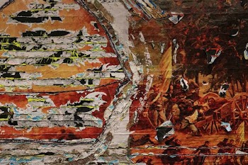 orange and gray abstract painting