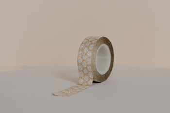 orange and gray floral tape