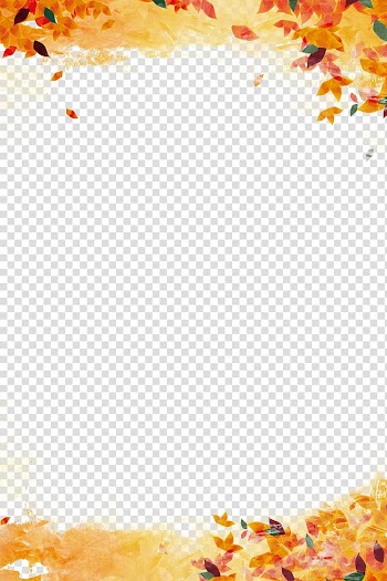 Orange and green leaves border , Poster Sales promotion Autumn Publicity Advertising, Golden autumn leaves background transparent background PNG clipart