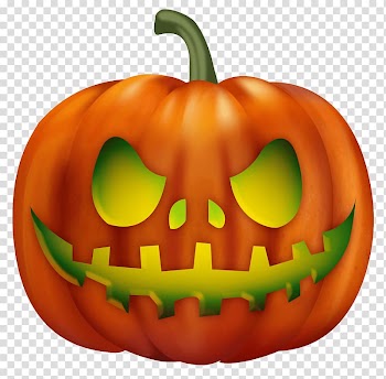 Orange and green pumpkin illustration, Pumpkin Front transparent background PNG clipart