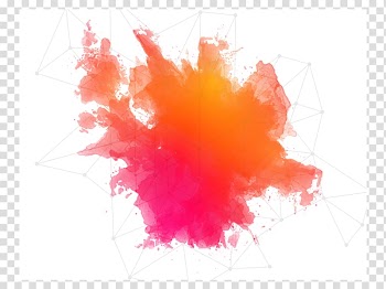Orange and pink color splash, Watercolor painting Splash, colour splash transparent background PNG clipart