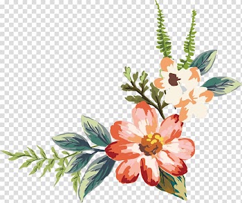 Orange and pink flower illustration, Flower Watercolor painting Drawing, Red watercolor flowers transparent background PNG clipart