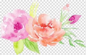 Orange and pink flowers illustration, Watercolor painting Flower bouquet Illustration, Bouquet of roses decorative pattern transparent background PNG clipart