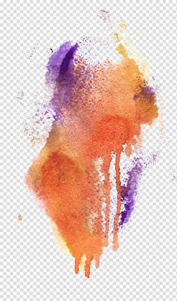 Orange and purple art, Watercolor painting Grunge, Colorful graffiti transparent background PNG clipart